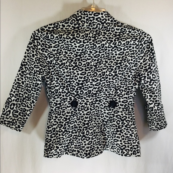 Jacket Blazer, Small, Blk & White, Snow Leopard, shirt Jacket, Shacket - Picture 6 of 7
